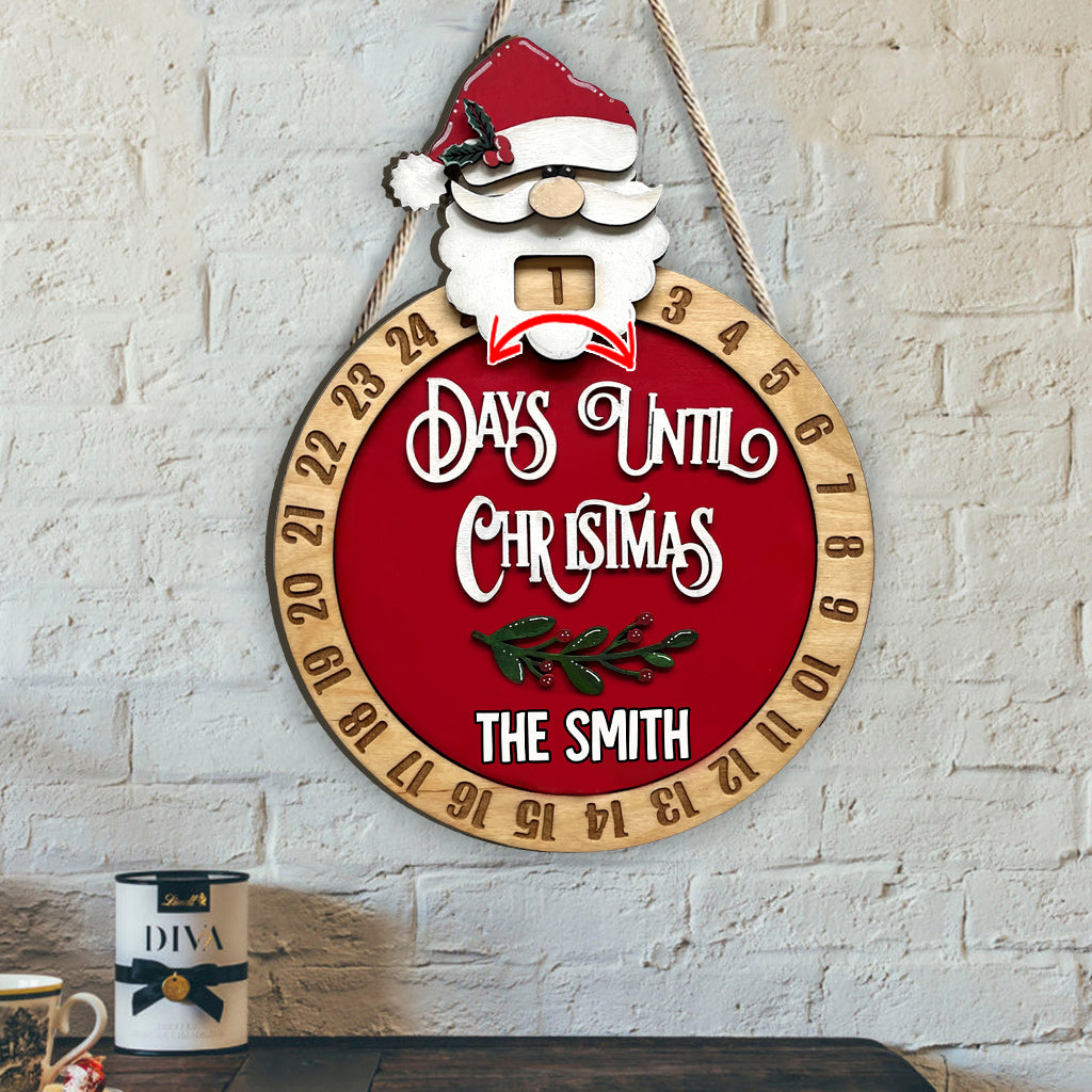 Days Until Christmas - Personalized Family Christmas Countdown Wood Sign 1