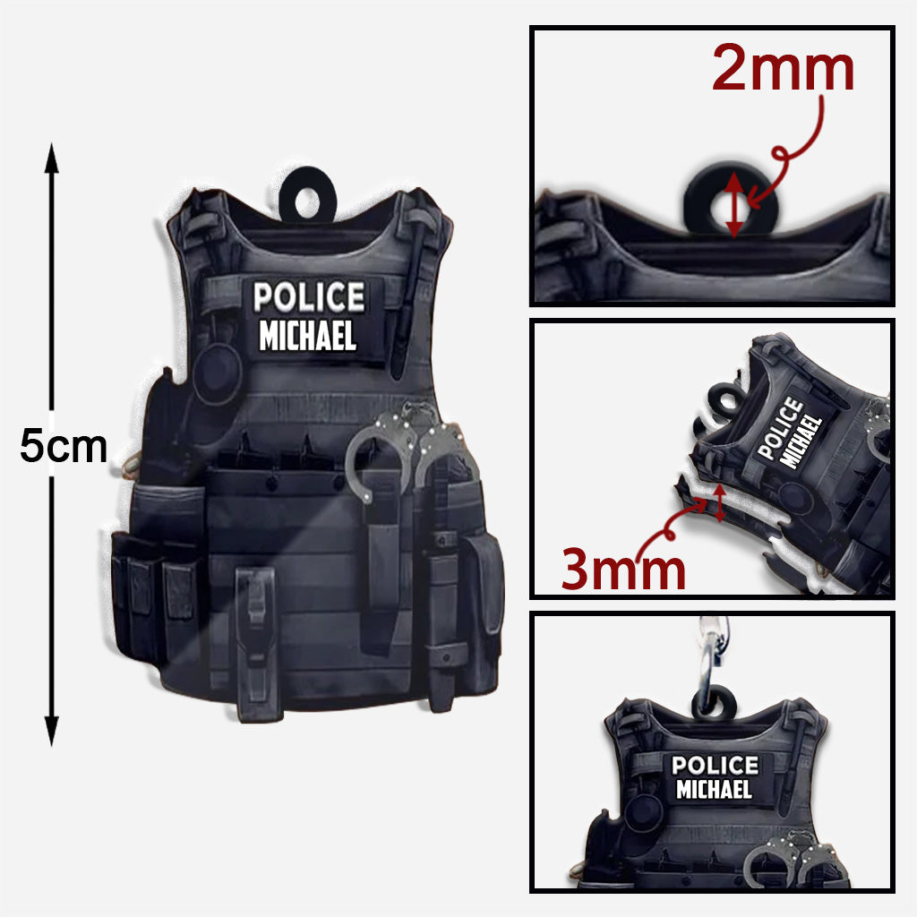 Police Officer Armor - Personalized Police Officer Keychain