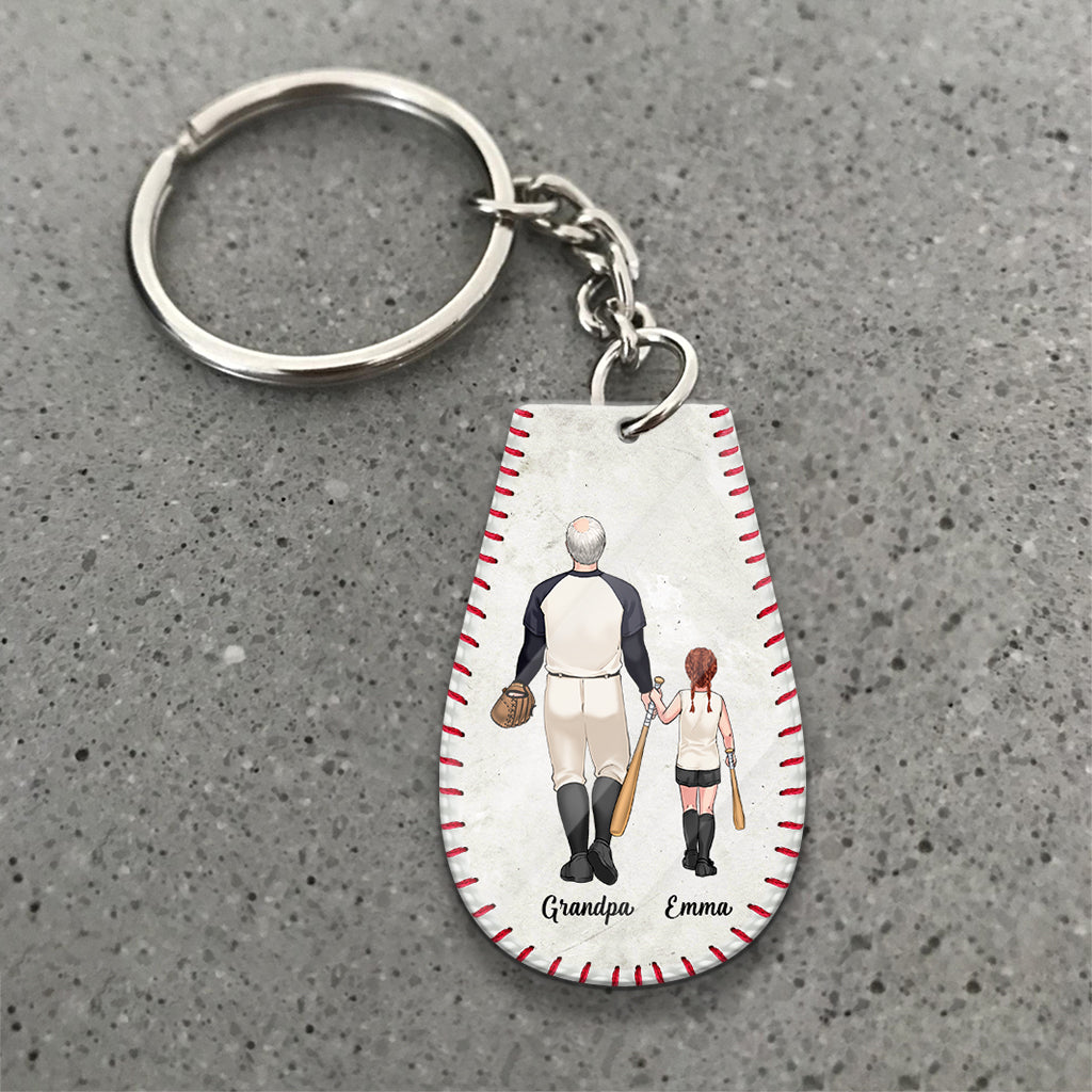 #1 Baseball Dad - Baseball gift for dad, grandpa - Personalized Keychain