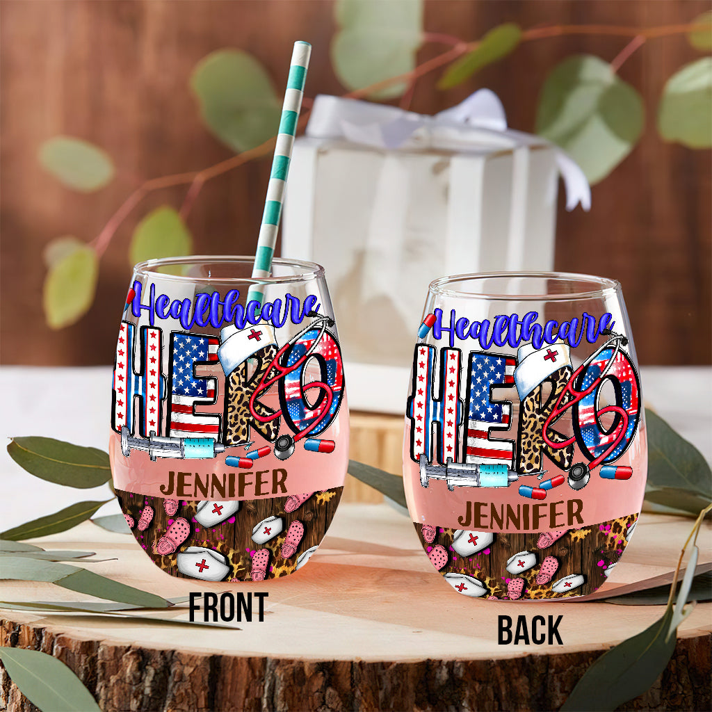 Nurse Life - Nurse gift for mom, her, wife, girlfrend - Personalized All Over Wine Glass