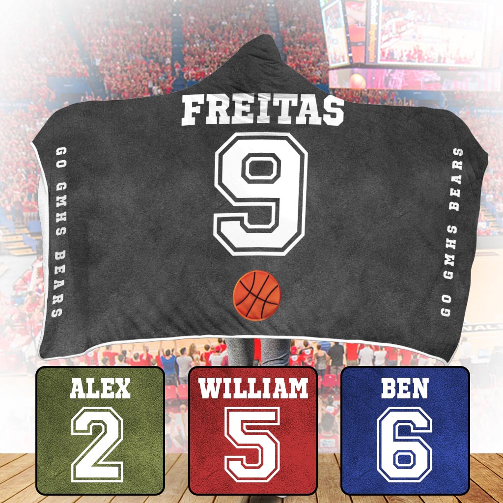 Sport Lovers Go Team - Personalized Basketball Hooded Blanket