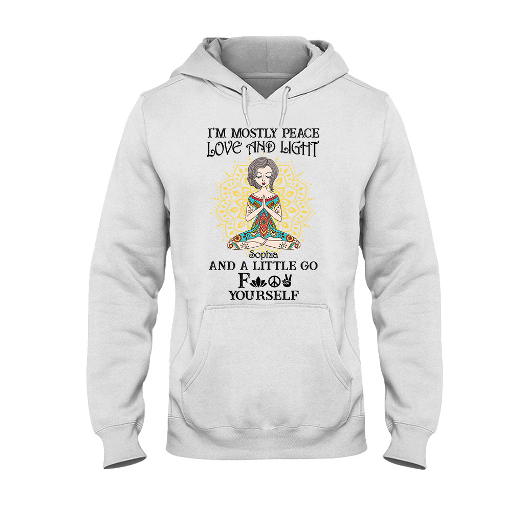I’m Mostly Peace Love And Light - Personalized Yoga T-shirt And Hoodie