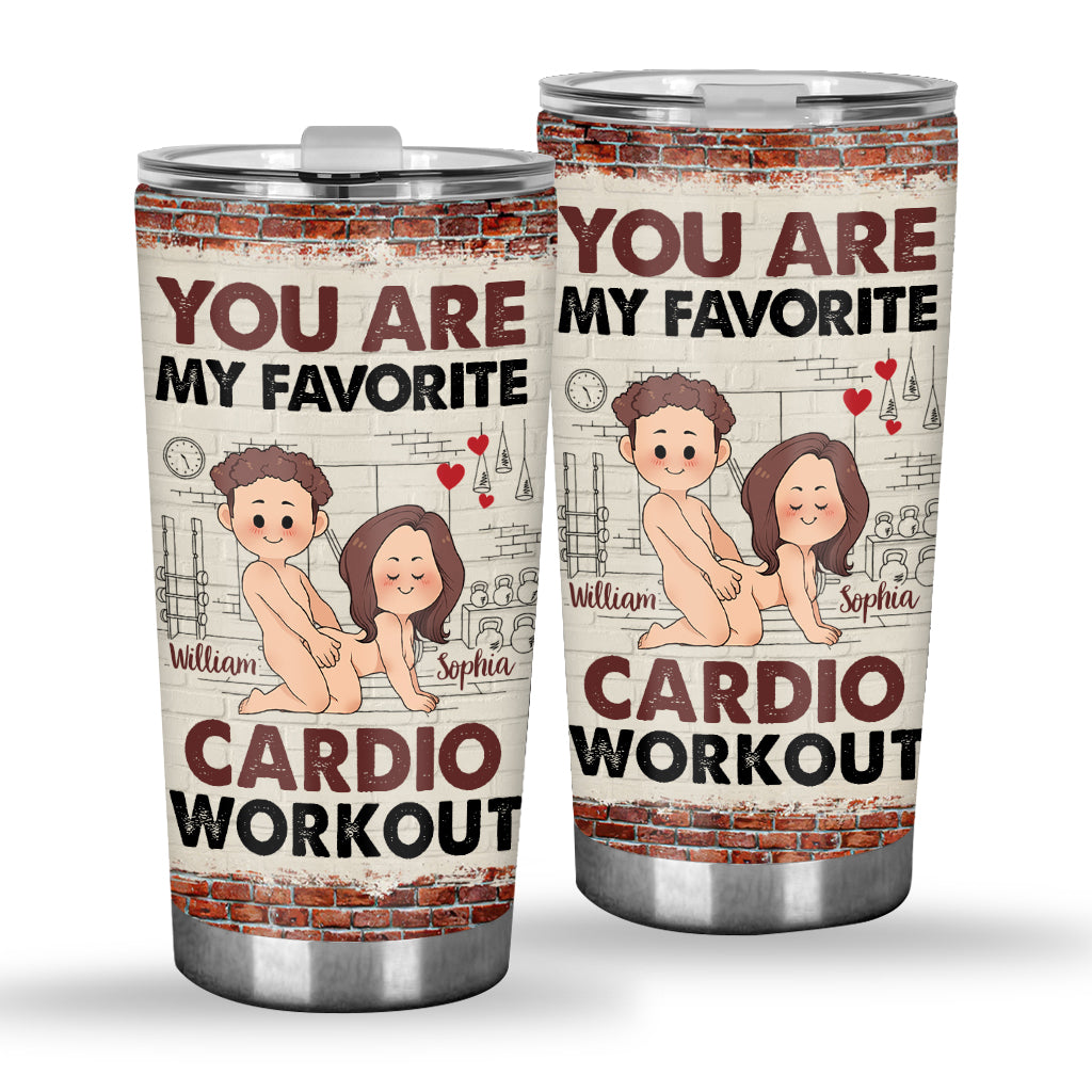 Cardio Workout - Personalized Couple Tumbler