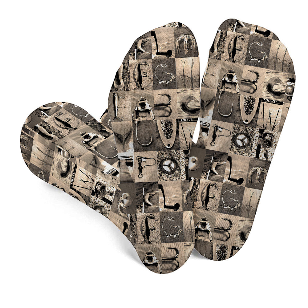 Vintage Fishing Alphabet - Personalized Fishing Socks