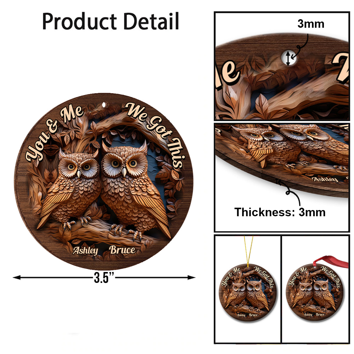 You And Me We Got This - Personalized Owl Ornament