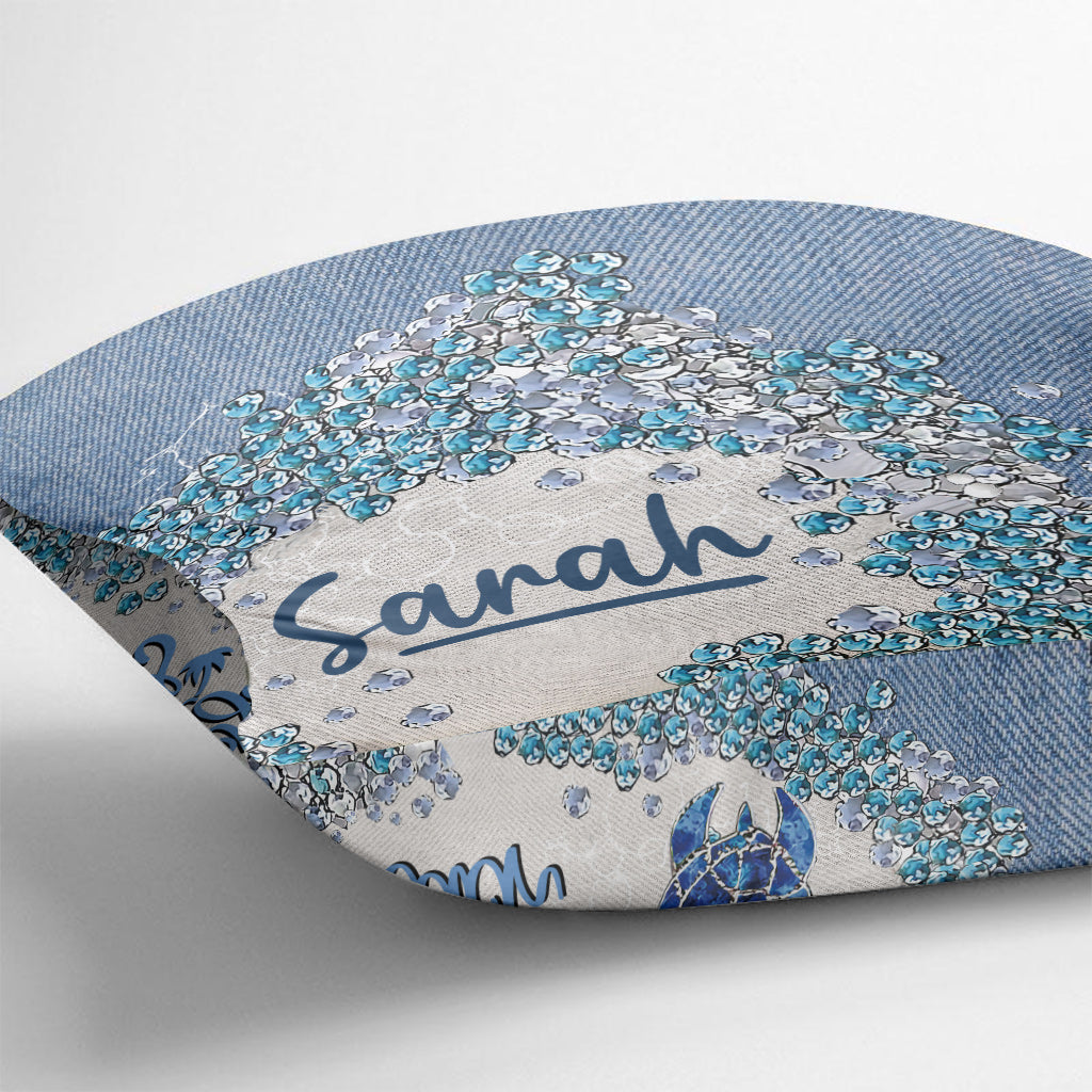 Turtle Bling - Personalized Turtle Throw Pillow