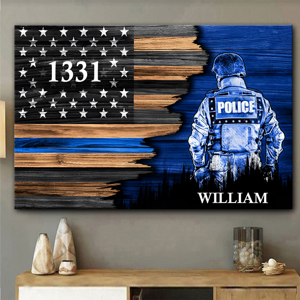 My Hero - Personalized Police Officer Canvas And Poster