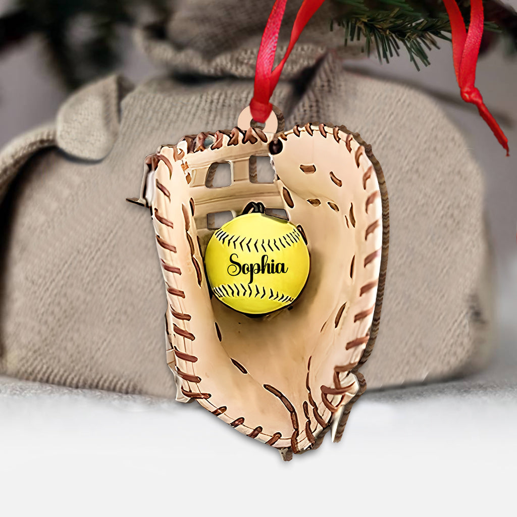 Love Baseball - Personalized Softball Ornament