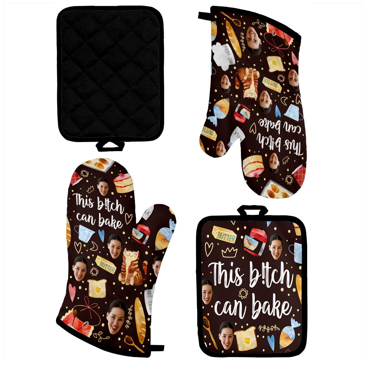 This Girl Can Bake - Personalized Baking Oven Mitts & Pot Holder Set
