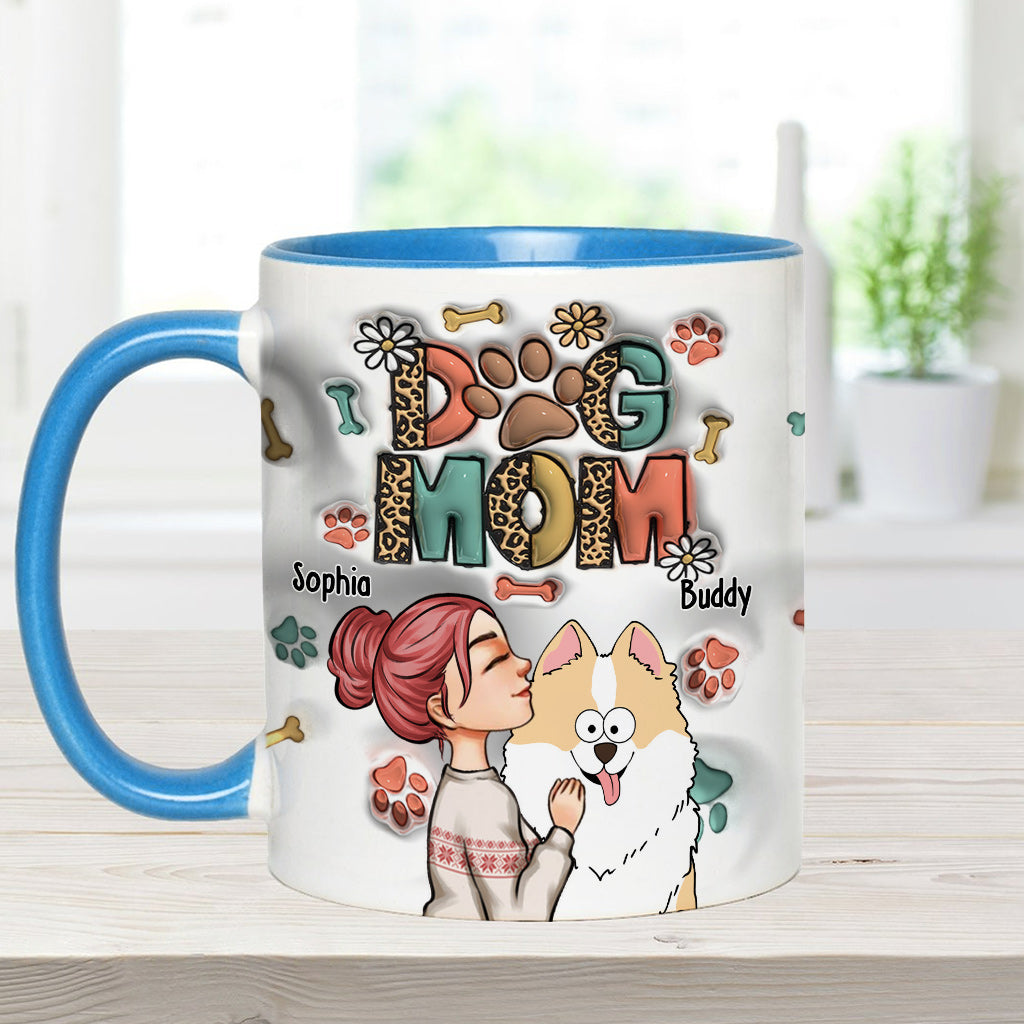 Dog Mom Cat Mom Inflated - Gift for dog lovers, cat lover - Personalized Accent Mug