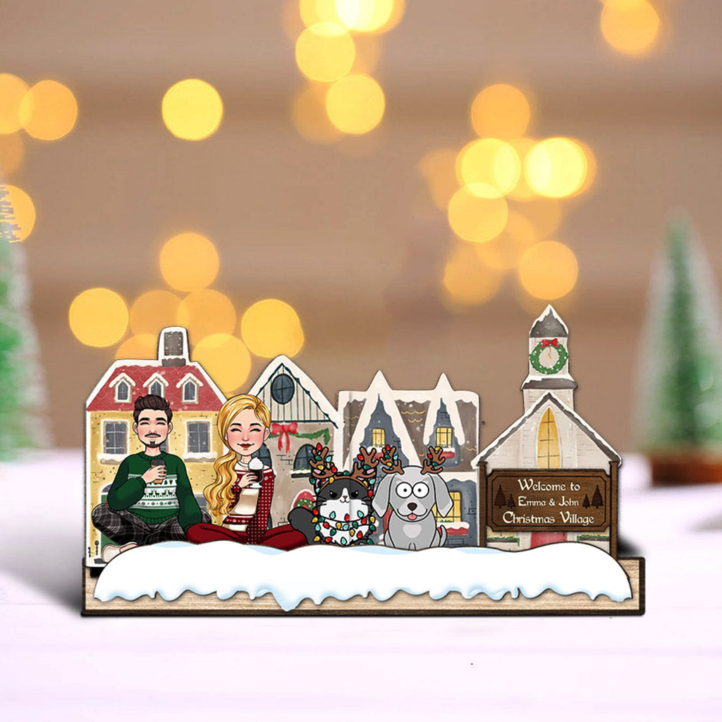 Christmas Village - gift for husband, wife, boyfriend, girlfriend - Personalized 1 Layered Big Freestanding