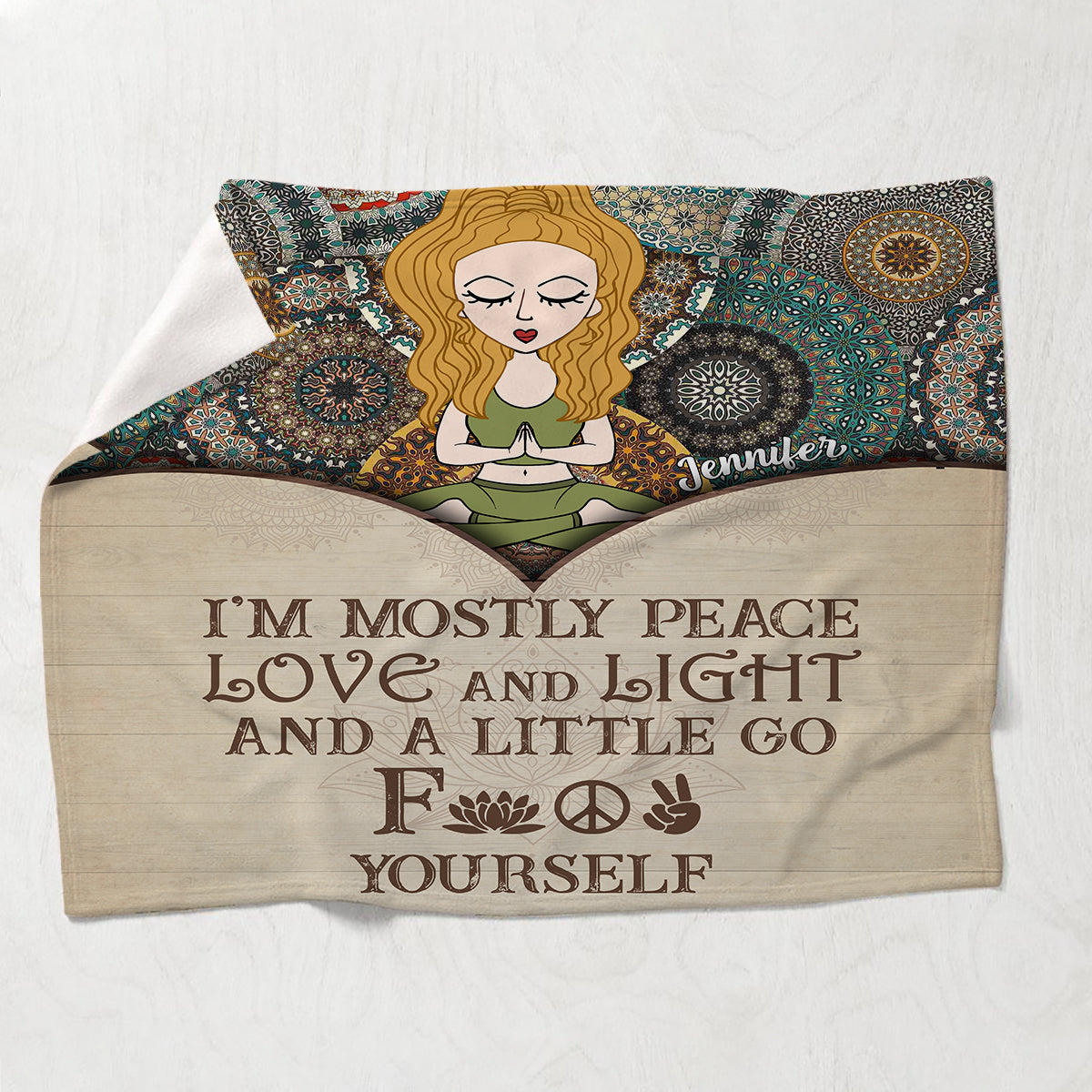 I'm Mostly Peace - Personalized Yoga Blanket