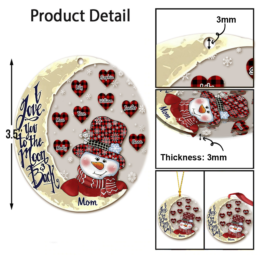 I Love You To The Moon - Gift for grandma, grandpa, mom, dad - Personalized Ornament