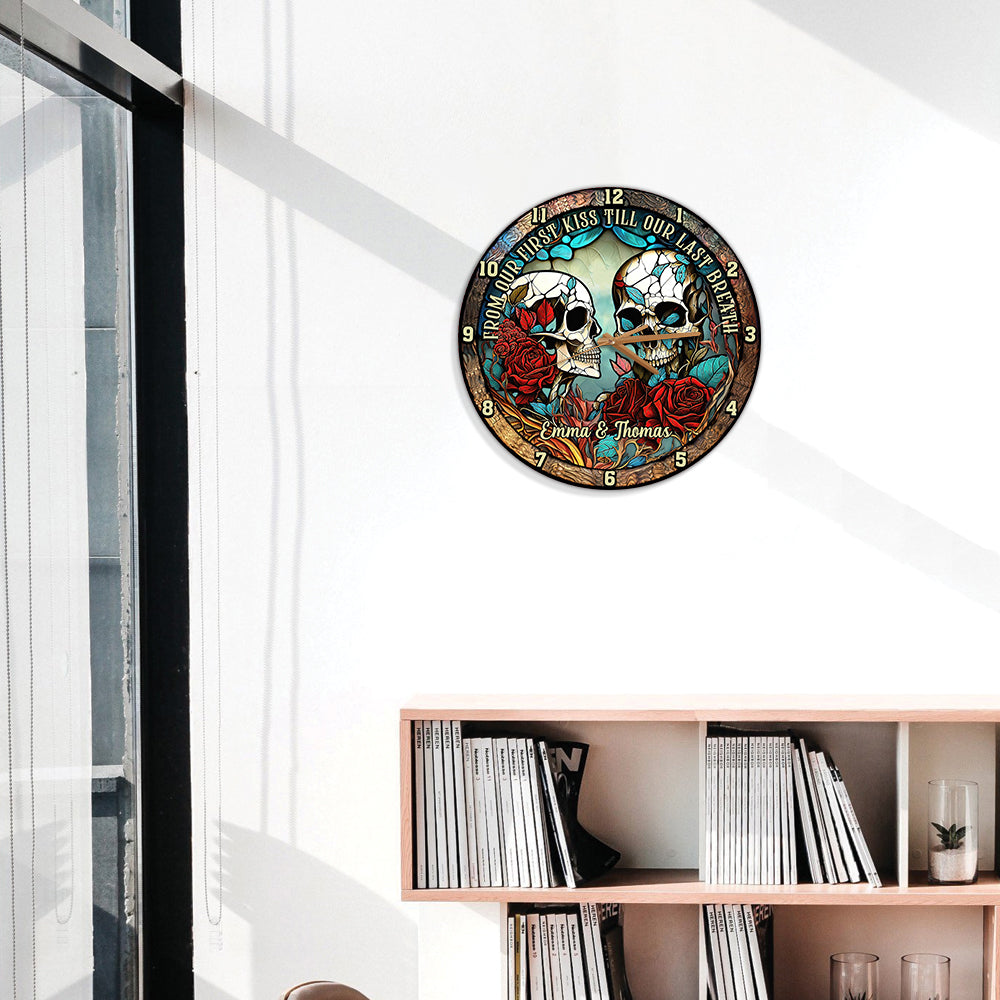 From Our First Kiss - Personalized Skull Wall Clock