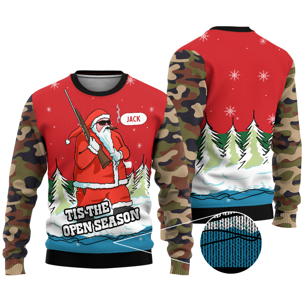 All I Want For Christmas Is More Time To Hunt - Personalized Hunting Ugly Sweater