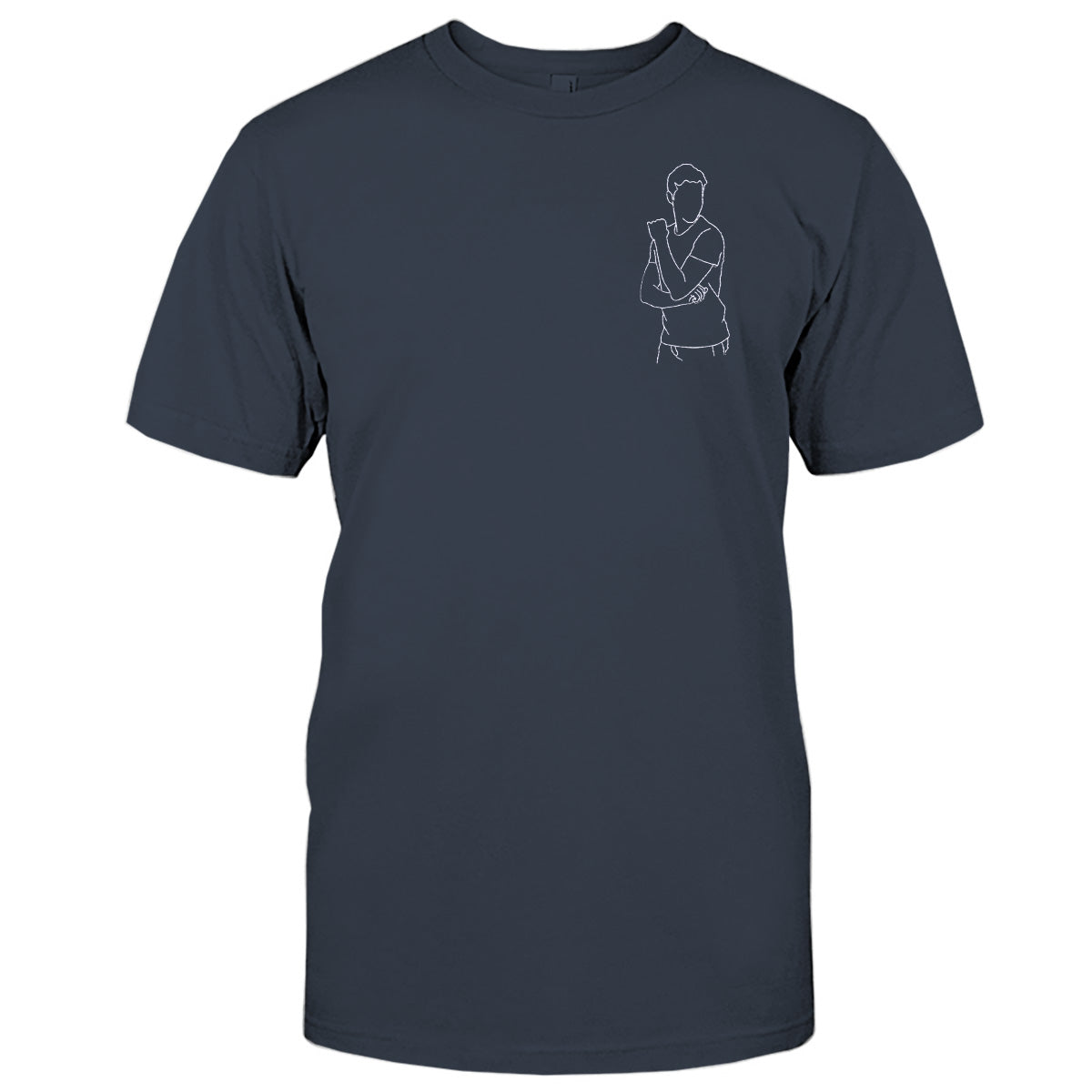 Custom Line Art - Personalized grandson Embroidered T-shirt