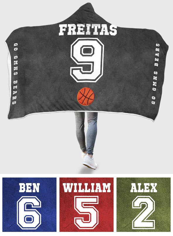 Sport Lovers Go Team - Personalized Basketball Hooded Blanket