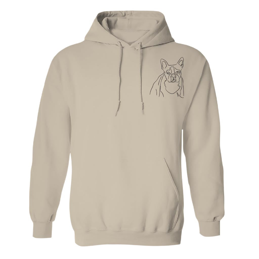 Custom Line Art - Personalized Dog Embroidered Hoodie