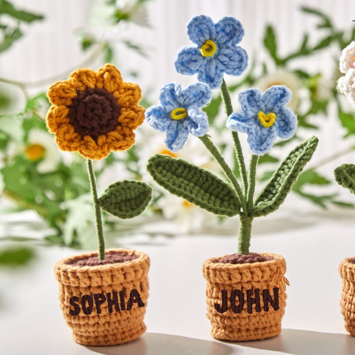 Grandma's Garden Crochet Flowers - Personalized Grandma Hand Knitted Doll