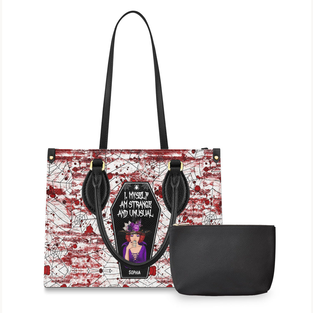 I Myself Am Strange and Unusual - Personalized Witch Leather Handbag