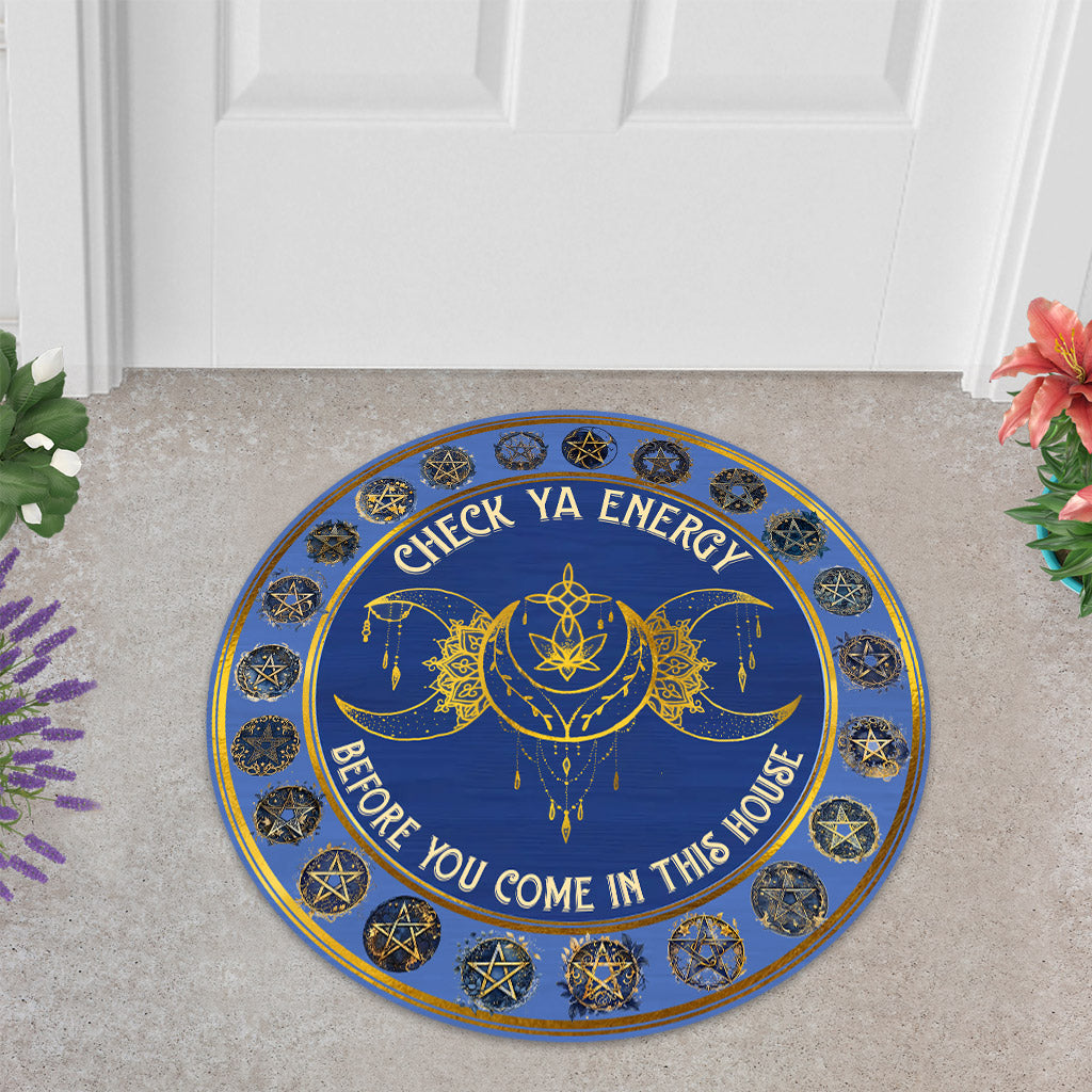 Check Your Energy - Witch Shaped Doormat