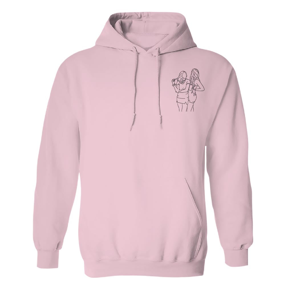 Custom Line Art - Personalized granddaughter Embroidered Hoodie