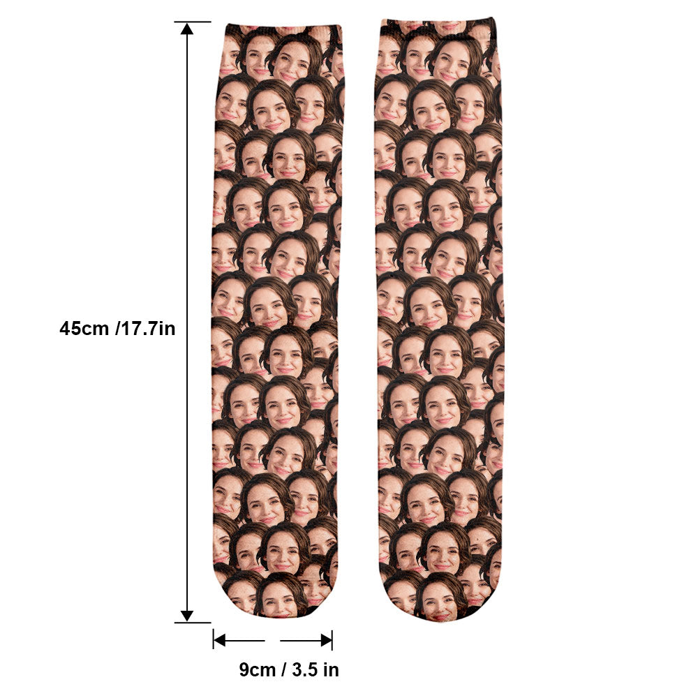 Customizable Printed Face - Personalized Aunt Socks