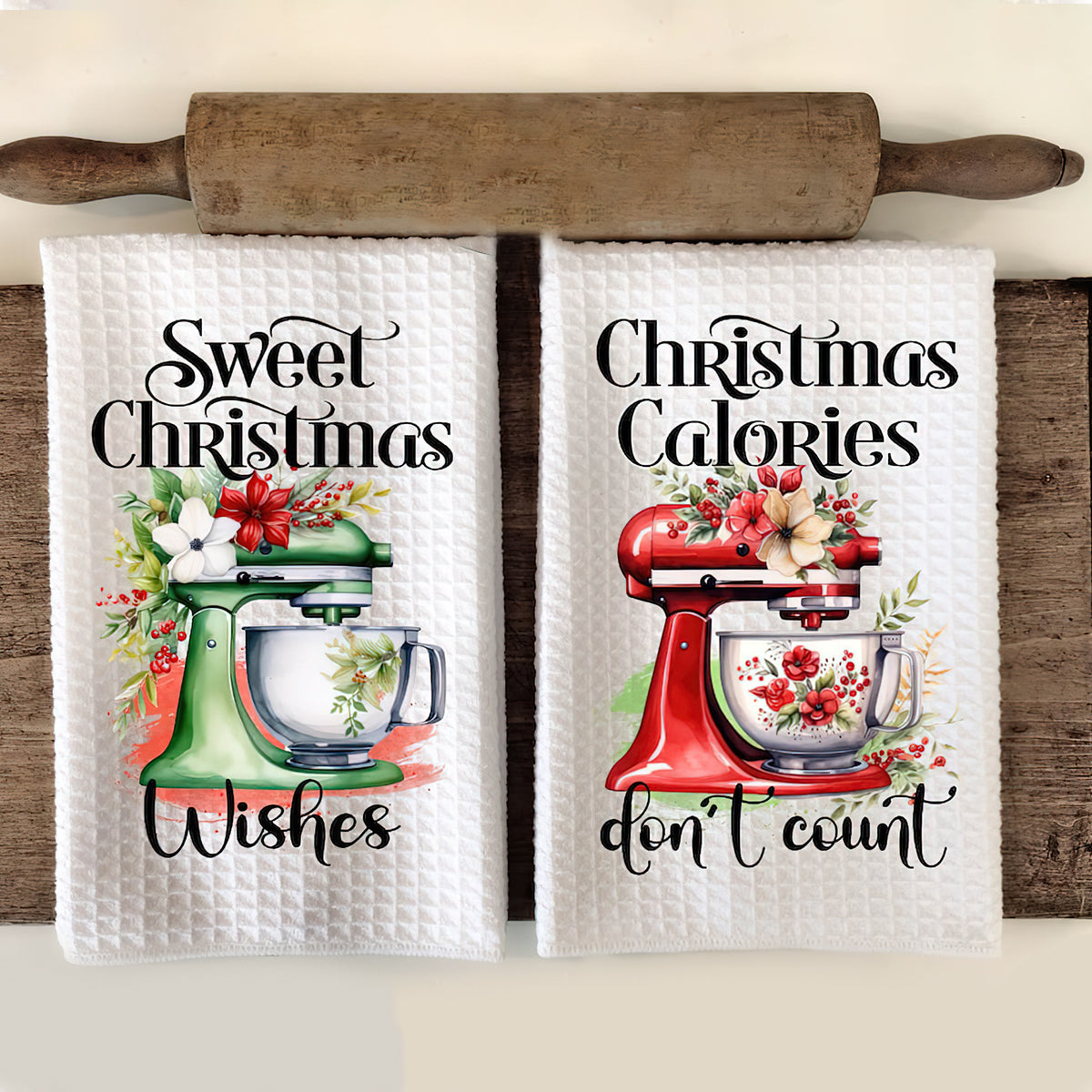 Christmas Calories Don't Count - Personalized Baking Towel