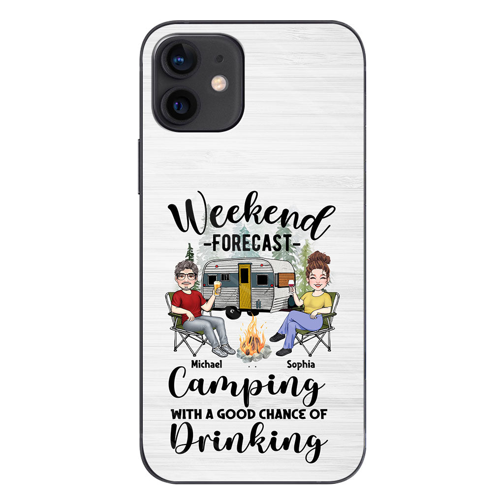 Weekend Forecast - Personalized Camping Clear Phone Case