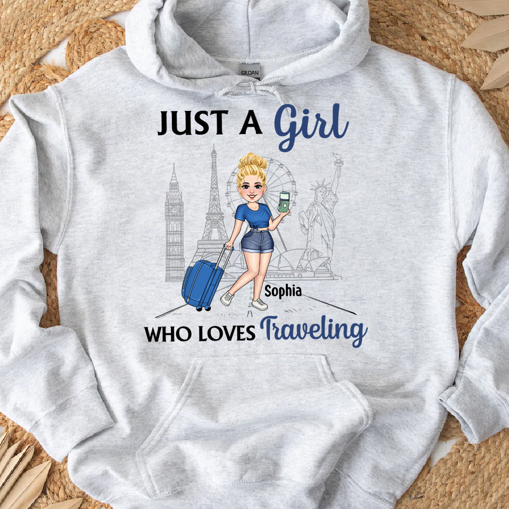 Just A Girl Who Loves Traveling - Personalized Travelling T-shirt & Hoodie