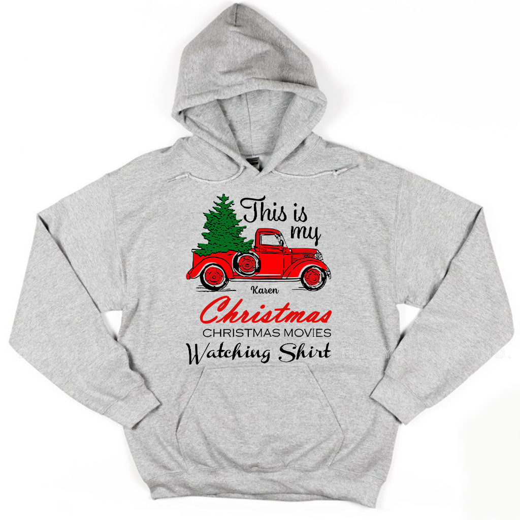 This Is My Christmas Movie Watching Shirt - Personalized Christmas T-shirt And Hoodie