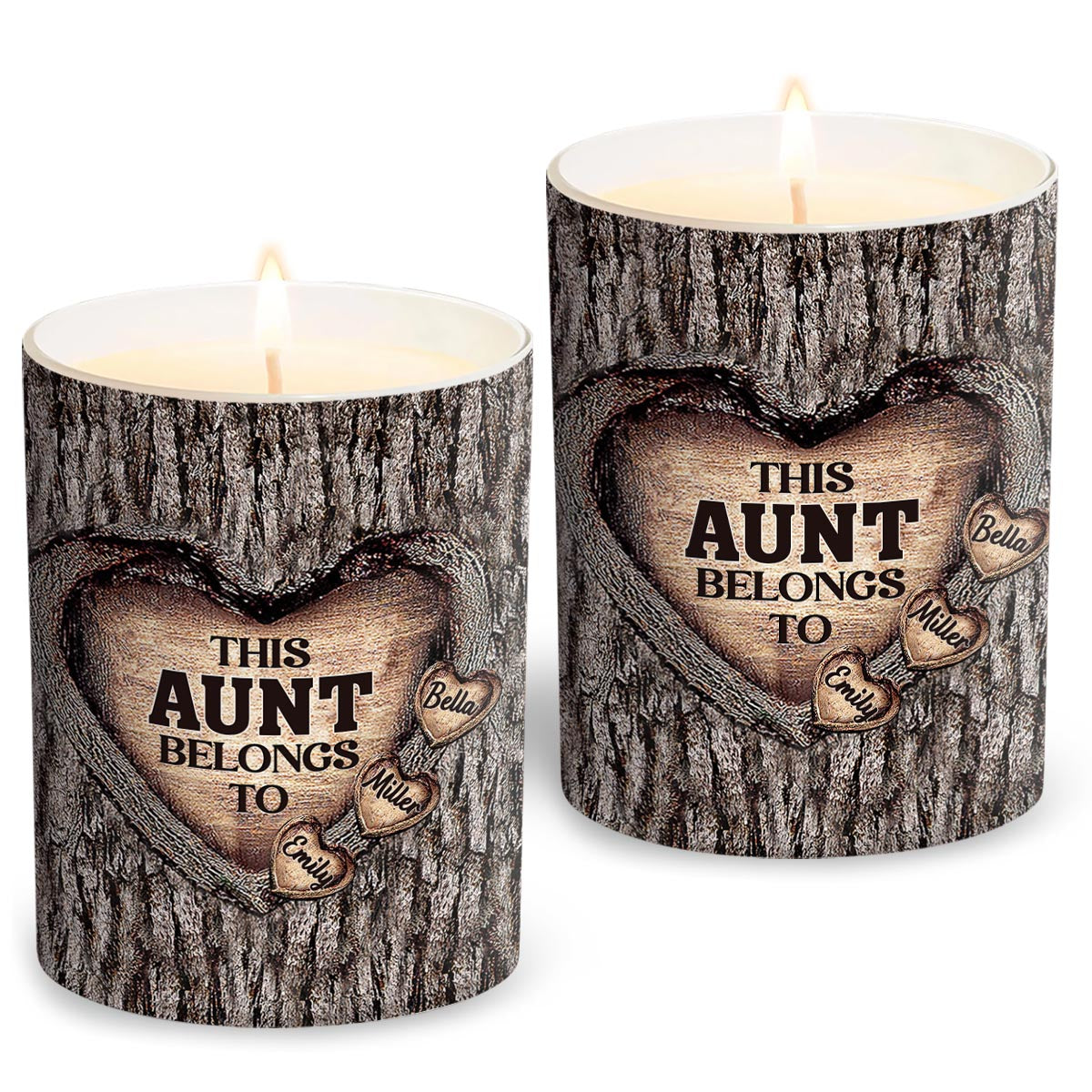 Dad's Heart - Gift for dad, grandma, grandpa, mom, uncle, aunt, brother, sister - Personalized Candle With Wooden Lid