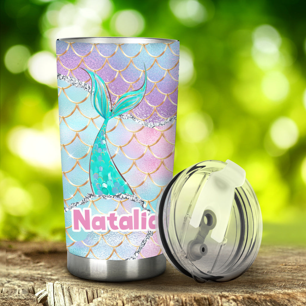 Beach Please I'm A Mermaid - Personalized Sea Lover Tumbler