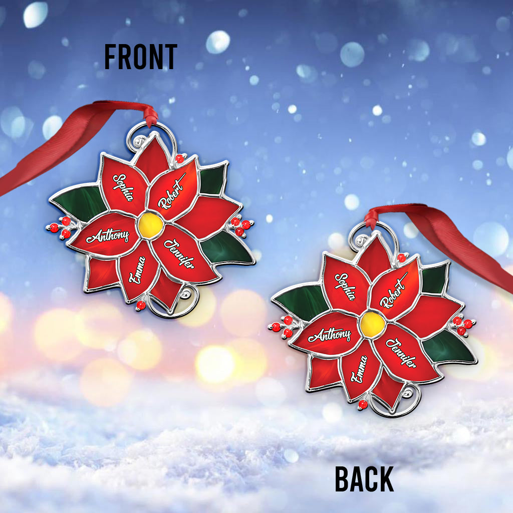 Family Christmas Flower - Personalized Family Ornament
