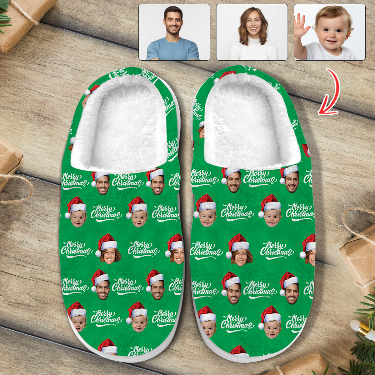 Custom Photo Slippers - gift for anyone, cat lover, dog lover - Personalized Slippers