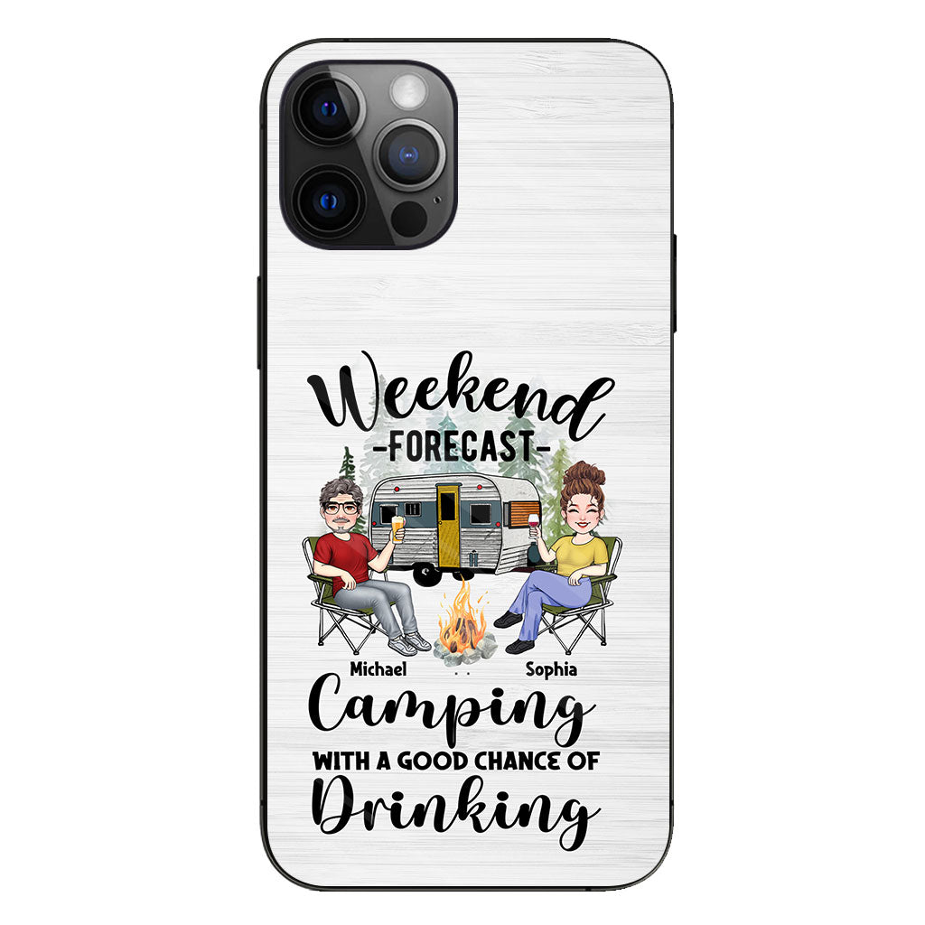 Weekend Forecast - Personalized Camping Clear Phone Case