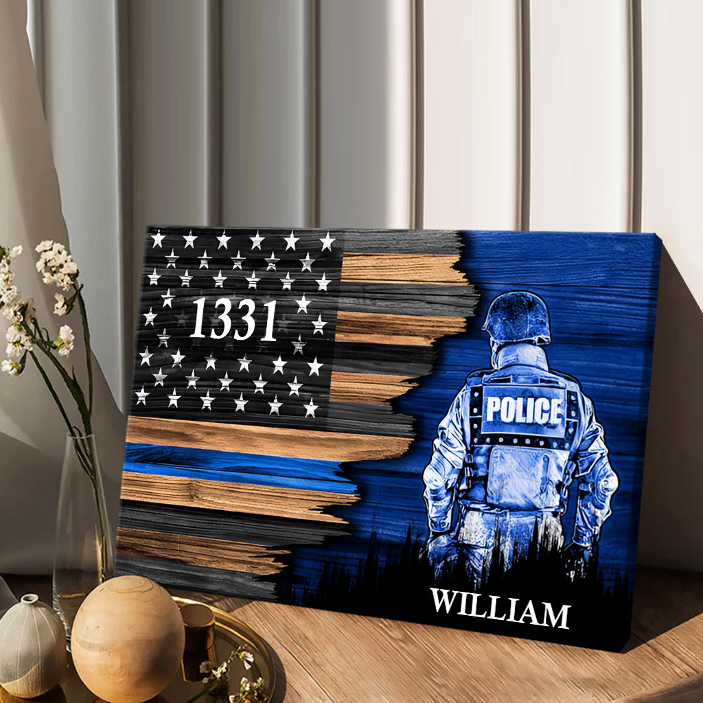 My Hero - Personalized Police Officer Canvas And Poster