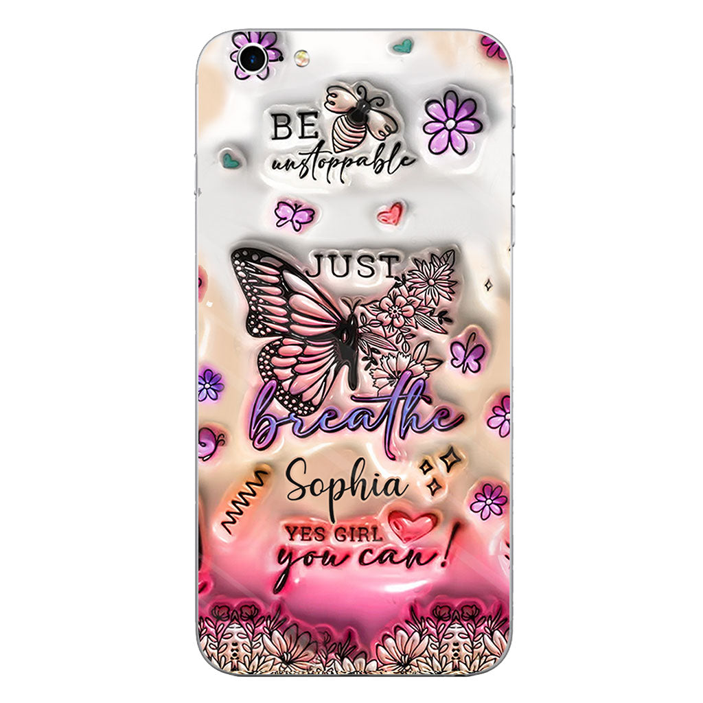 Positive Affirmations Butterfly - Personalized Butterfly Clear Phone Case