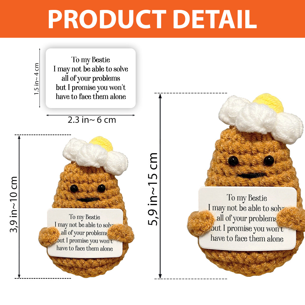 Positive Potato - Gift for friend - Personalized Hand Knitted Figurine