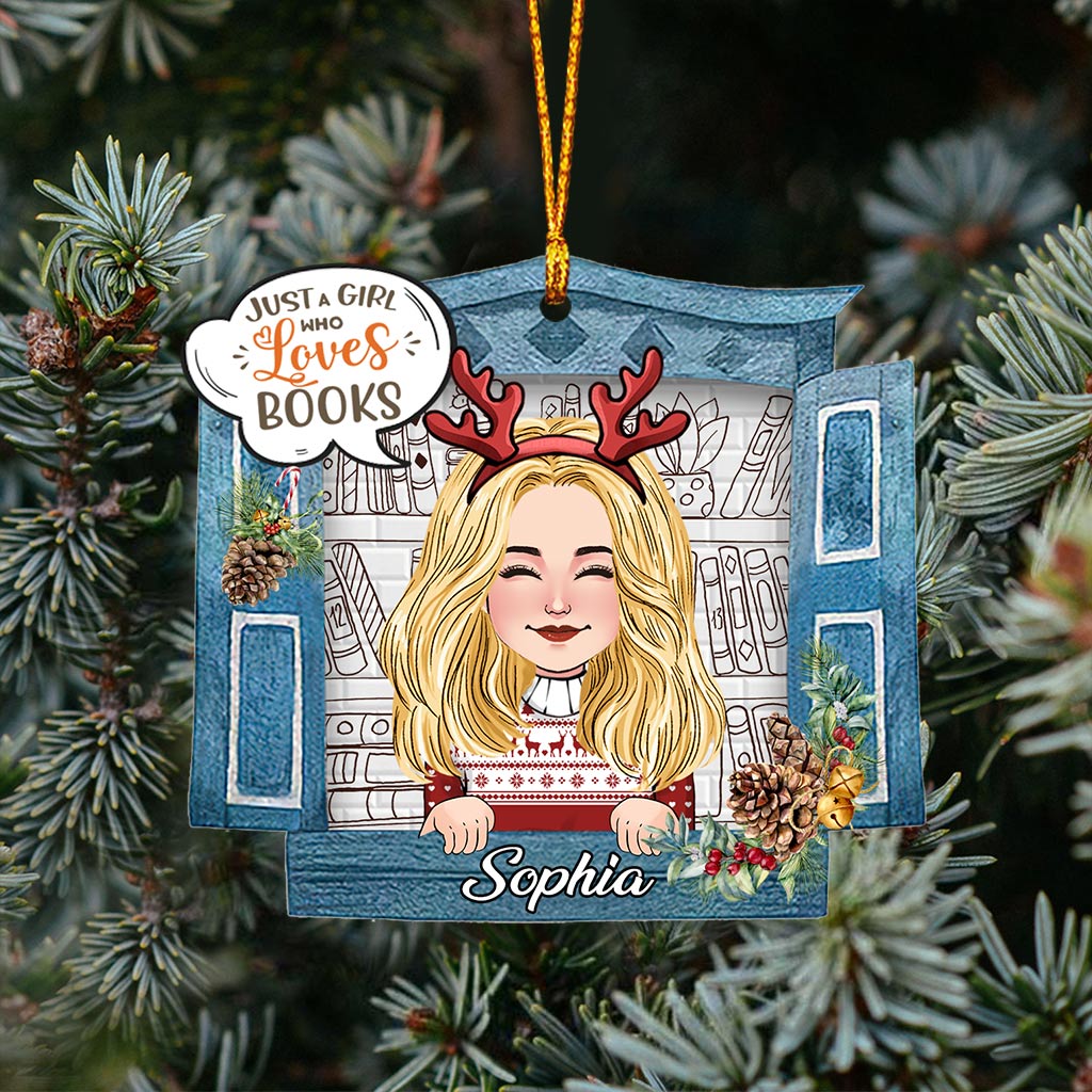 Just A Girl Who Loves Books - Personalized Book Ornament