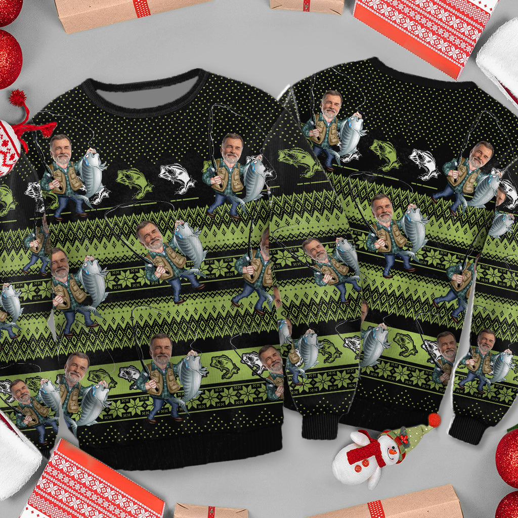 Love Fishing - Personalized Fishing Ugly Sweater