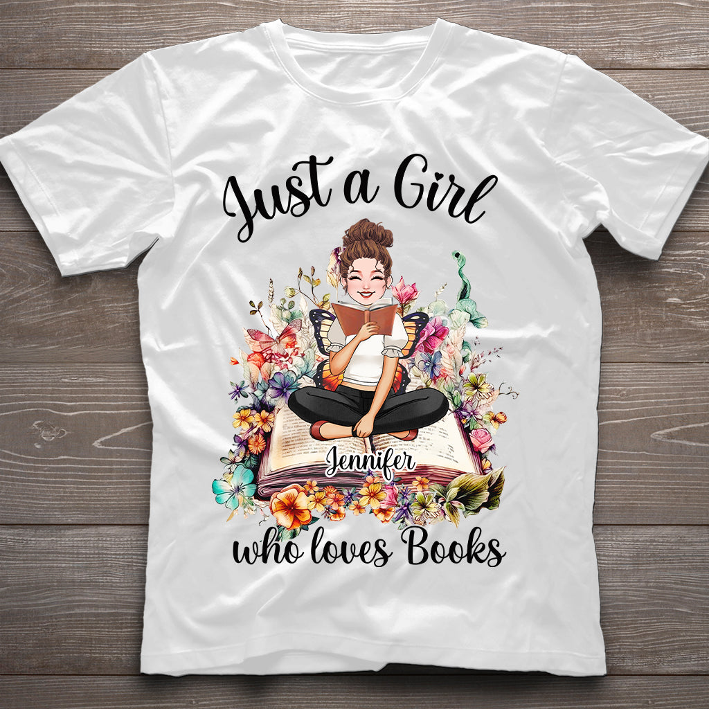 Just A Girl Who Loves Books - Personalized Book T-shirt and Hoodie