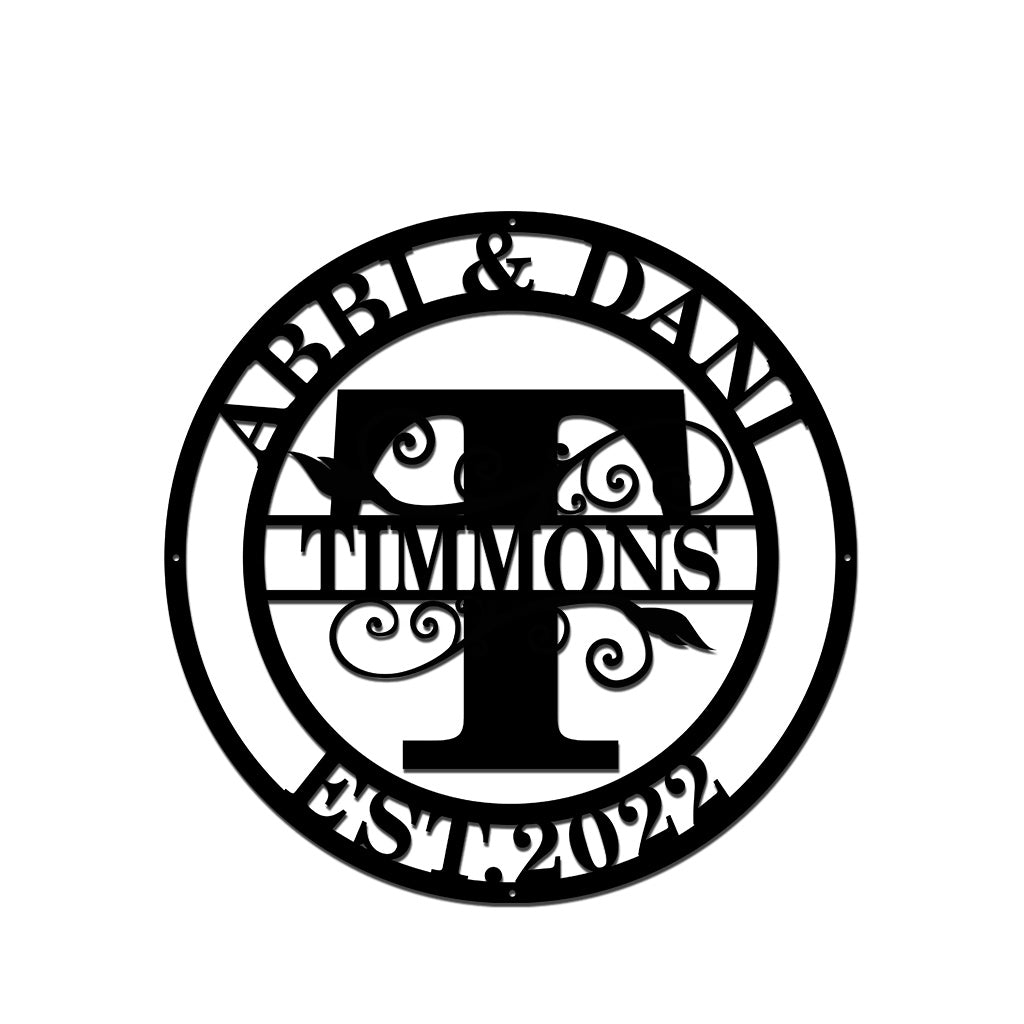 Family Name - Personalized Housewarming Cut Metal Sign