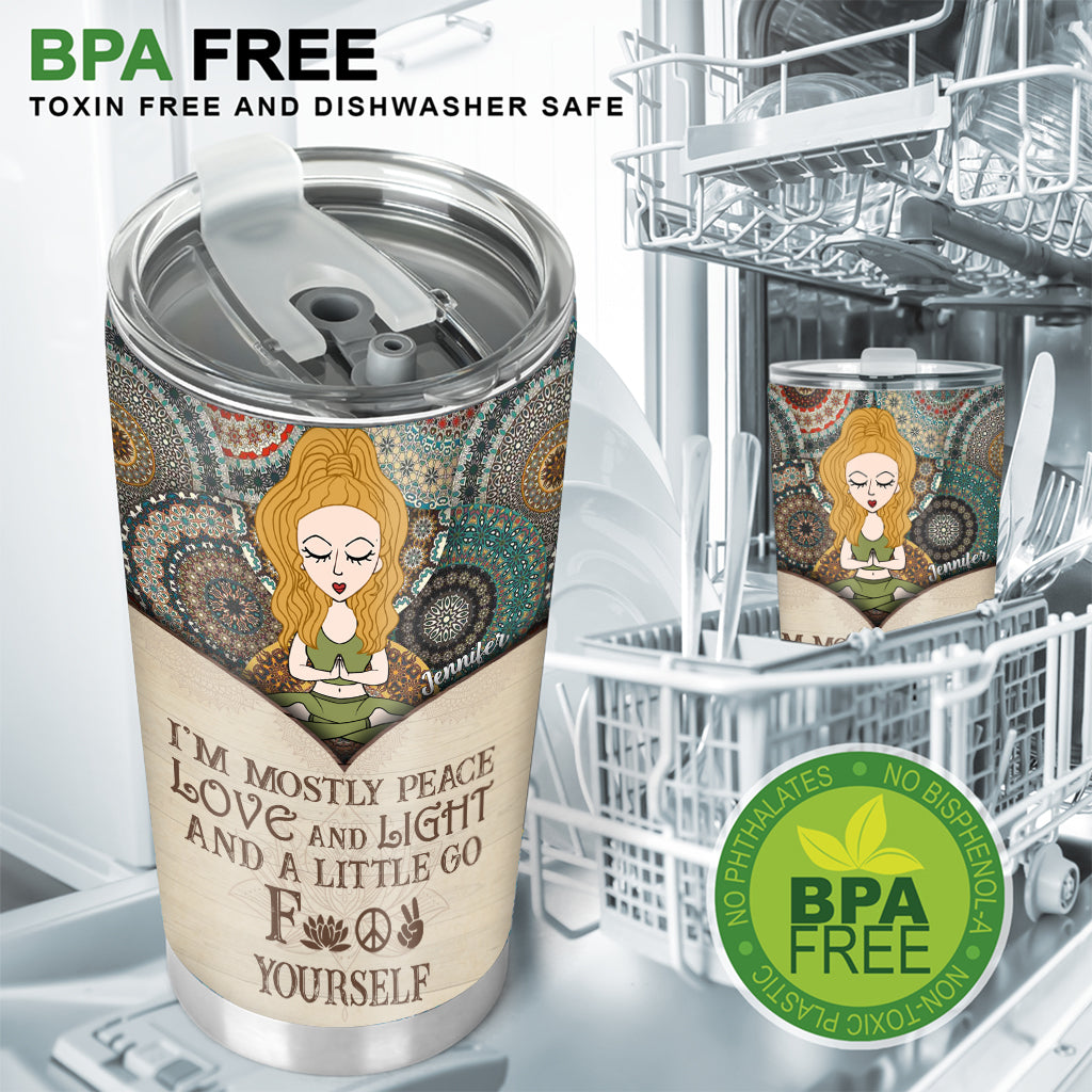 I'm Mostly Peace - Personalized Yoga Tumbler