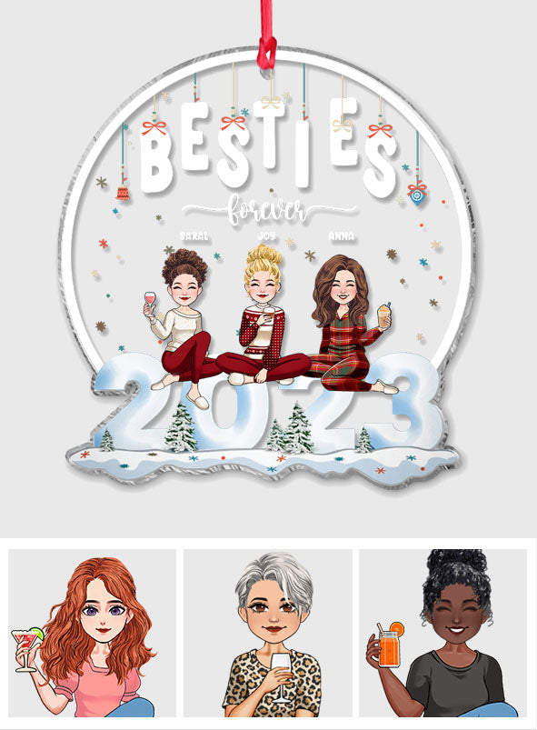 Besties Forever - Personalized Bestie Transparent Ornament