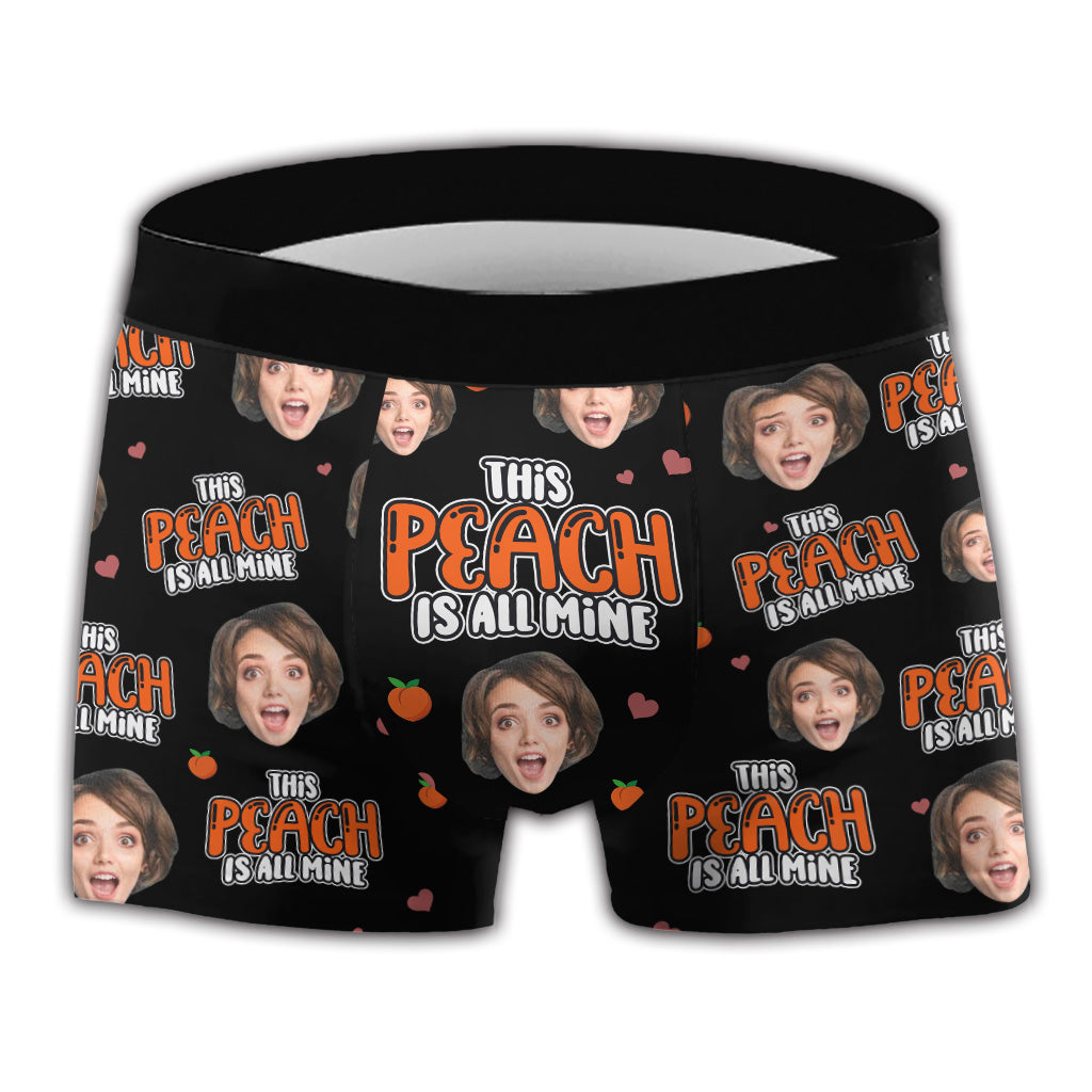 This Peach Is All Mine - Personalized Couple Men's Boxer Briefs