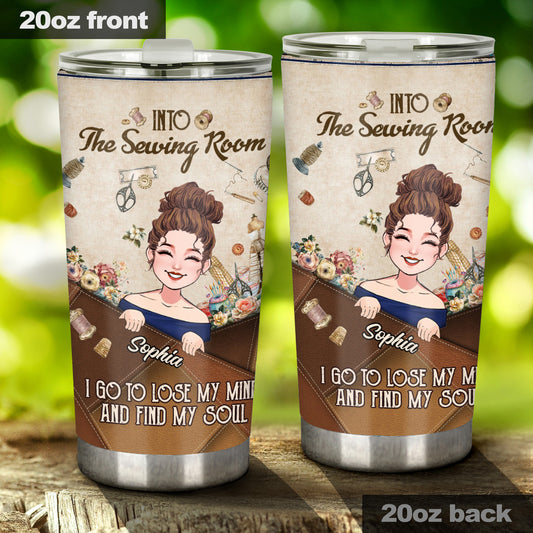 And Into The Sewing Room I Go - Personalized Sewing Tumbler