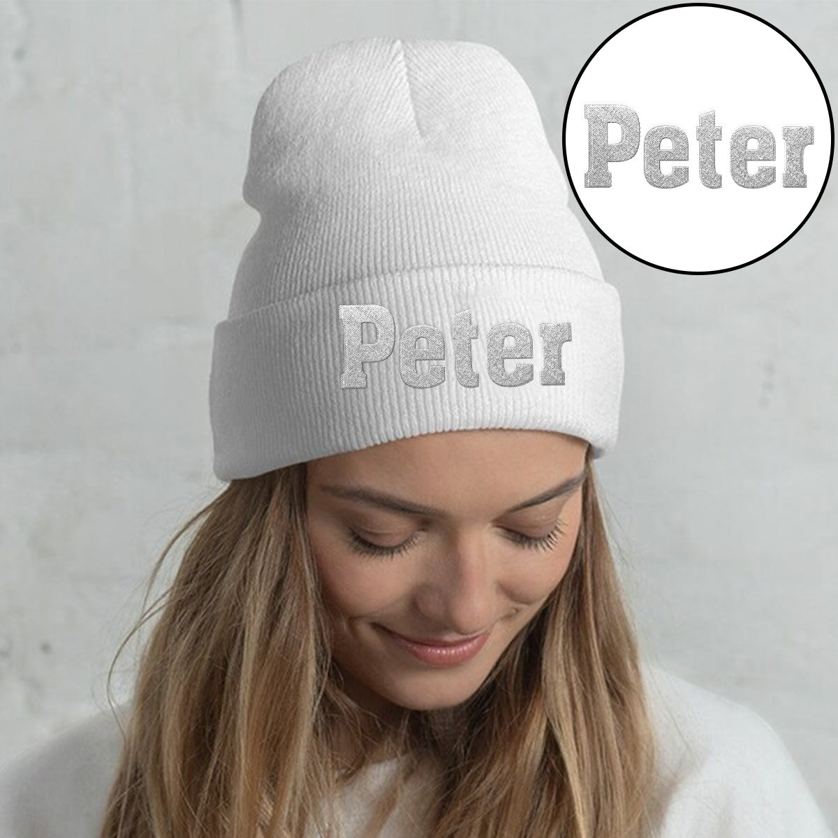 Custom Name - Personalized Father Embroidered Beanie