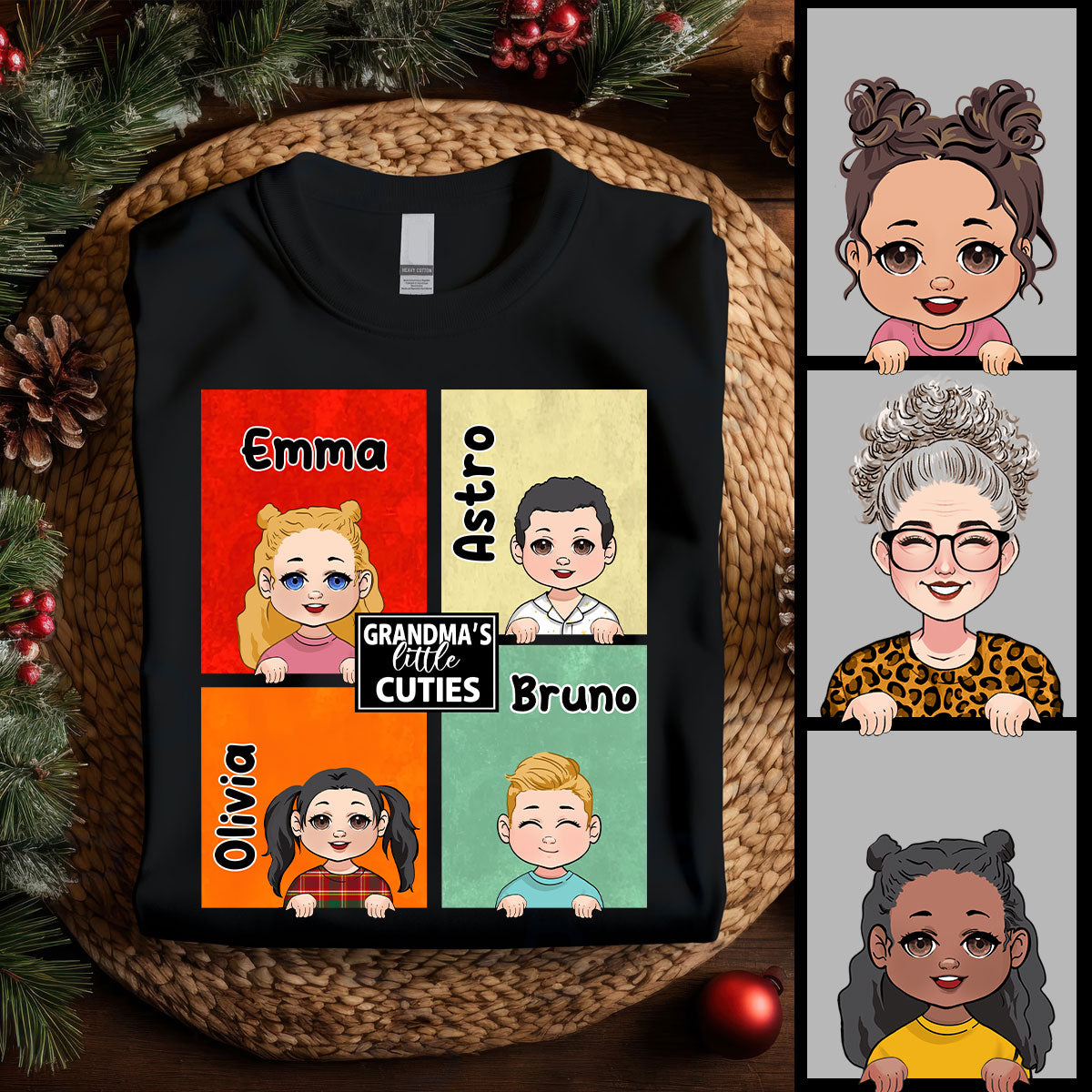 Grandma’s Little cuties - Gift for grandma, aunt - Personalized All Over Shirt