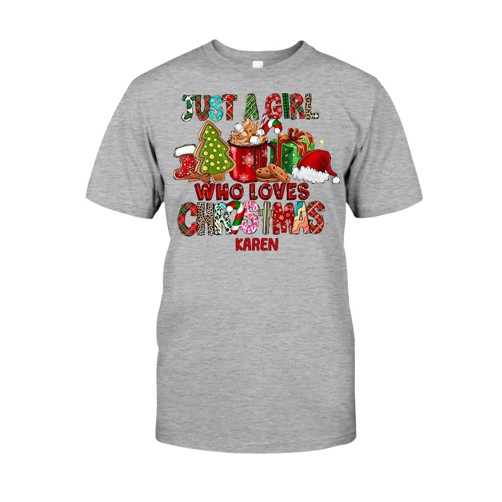 Just A Girl Who Loves Christmas - Personalized Christmas T-shirt And Hoodie